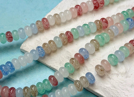 5x8mm Smooth Rondelle Shape Multi Color Dyed Jade Beads 15 Inches Strand #4911