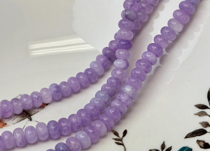 5x8mm Smooth Rondelle Shape Purple Color Dyed Jade Beads 14.5 Inches Strand #4920