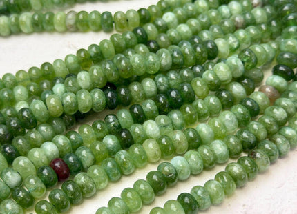 5x8mm Smooth Rondelle Shape Green Color Dyed Jade Beads 15 Inches Strand #4921