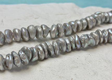 11-12 mm AAA Very Rare Gray Color Keshi Freshwater Pearl Beads Center Drilled Cornflake Chip Pearls #P3750