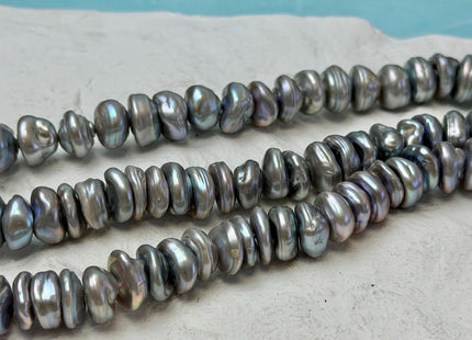 11-12 mm AAA Very Rare Gray Color Keshi Freshwater Pearl Beads Center Drilled Cornflake Chip Pearls #P3750
