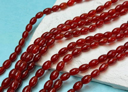 6x9 mm Large Barrel Shape Smooth Orange Red Carnelian Gemstone Loose Beads 15 Inches Strand 41 Beads #4926