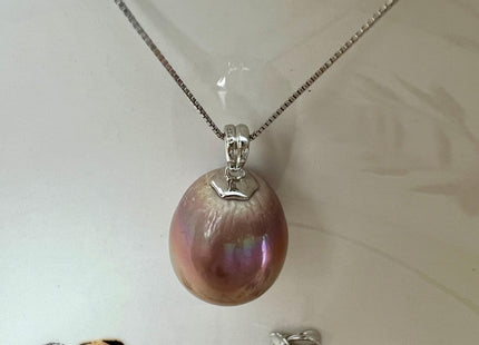 One Piece .925 Sterling Silver/Gold Pendant Setting Findings For Half Drilled Pearl #10416
