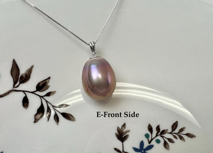 One-Of-A-Kind Rare Natural White Pink Baroque/Edison Pearl With .925 Sterling Silver/Gold Pendant #PD0018
