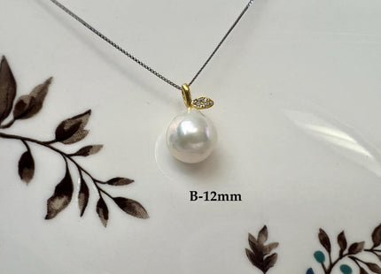 One-Of-A-Kind Rare Natural White Pink Baroque/Edison Pearl With .925 Sterling Silver/Gold Pendant #PD0018