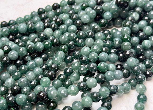 6mm 8mm 10mm Smooth Round Top Quality Guatemalan Green Jade Beads 15.5 Inches Strand #4929
