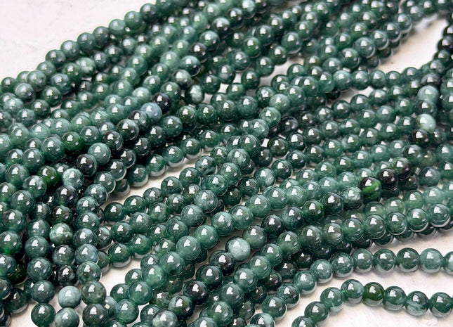 4mm Smooth Round Guatemalan Green Jade Beads 15.5 Inches Strand #4932