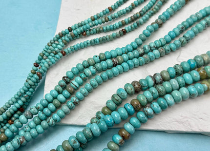 4mm 6mm 8mm Smooth Rondelle Shape Green Turquoise Gemstone Beads #4937