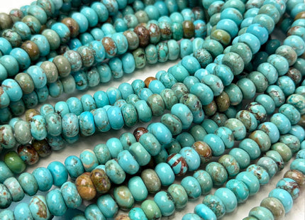 4mm 6mm 8mm Smooth Rondelle Shape Green Turquoise Gemstone Beads #4937