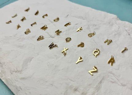Alphabet Letter Dainty Cute Charms for Necklace Jewelry Making, 18K Gold Filled Charm Pendant #CR0119