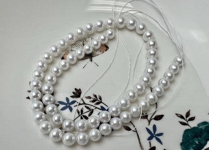 One Piece 6.5-7mm AAAAA Natural White Perfect Round Freshwater Edison Pearl Large Hole Super High Luster Beads #P3755