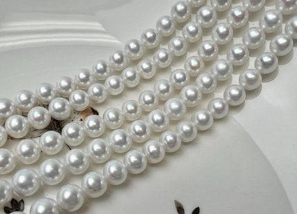 One Piece 6.5-7mm AAAAA Natural White Perfect Round Freshwater Edison Pearl Large Hole Super High Luster Beads #P3755