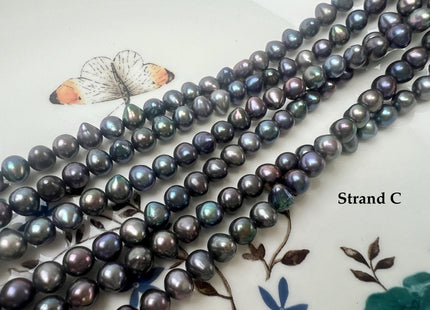 5.5-6 mm Peacock Color Potato Freshwater Pearl Beads #P3759