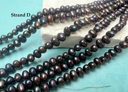 5.5-6 mm Peacock Color Potato Freshwater Pearl Beads #P3759