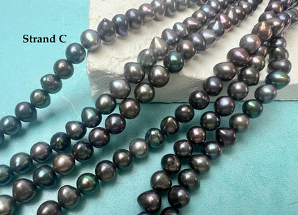 5.5-6 mm Peacock Color Potato Freshwater Pearl Beads #P3759