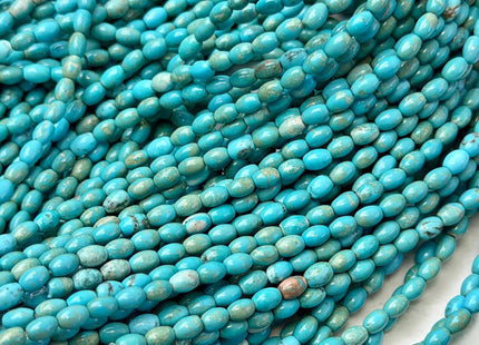 4x6 mm Smooth Barrel Shape Turquoise Beads Green Brown Color Gemstone Loose Beads #4939