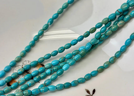 4x6 mm Smooth Barrel Shape Turquoise Beads Green Brown Color Gemstone Loose Beads #4939