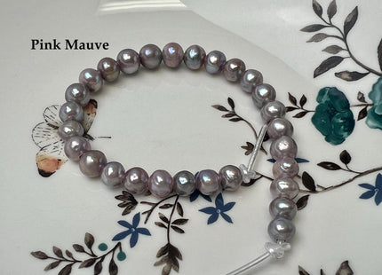 7-8 mm AA Half Strand Rare Natural Dark Purple Mauve Pink Baroque Edison Pearl Bead Large Hole 2.1mm #P3760