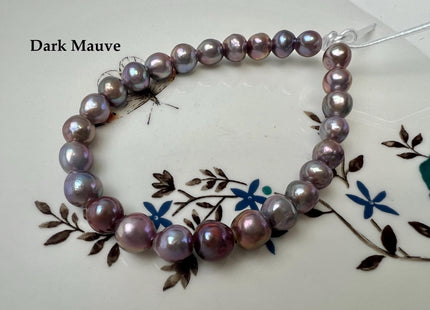 7-8 mm AA Half Strand Rare Natural Dark Purple Mauve Pink Baroque Edison Pearl Bead Large Hole 2.1mm #P3760