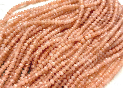 2x3mm 3x4mm AAA Natural Faceted Rondelle Orange Sun Stone Gemstone Beads 15 Inches Strand #4947