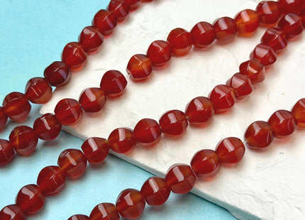 9.5x11 mm Large Faceted Pumpkin Orange Red Carnelian Gemstone Loose Beads 14.5 Inches Strand 38 Beads #4948