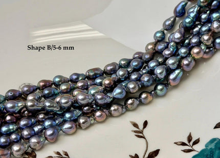 5-7 mm AAA Rainbow Peacock Edison Baroque Freshwater Pearl Tear Drop Shape High Luster Top Quality Edison Pearl Beads #P3762