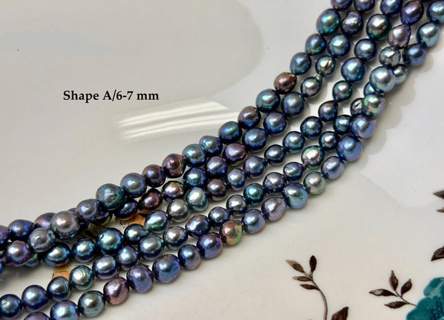 5-7 mm AAA Rainbow Peacock Edison Baroque Freshwater Pearl Tear Drop Shape High Luster Top Quality Edison Pearl Beads #P3762