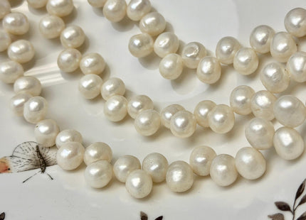 8-9mm Top Drilled Oval/Drop Shape Freshwater Pearl Beads Natural White&Pink Color Dancing Genuine Cultured Freshwater Pearls #749