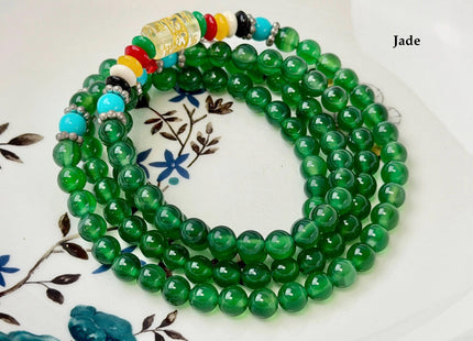 6mm Smooth Round Carnelian Jade Tiger Eye Amethyst Carnelian Gemstone Stacked Elastic Stretch Bracelet 29 Inches #4949
