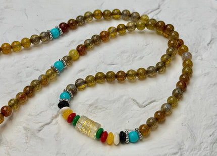 6mm Smooth Round Carnelian Jade Tiger Eye Amethyst Carnelian Gemstone Stacked Elastic Stretch Bracelet 29 Inches #4949