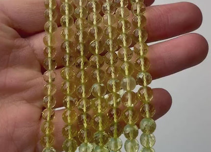 6 mm 7 mm All Natural Lemon Quartz Faceted Round Beads Top Quality Gemstone Loose Beads 5 Inches #4670