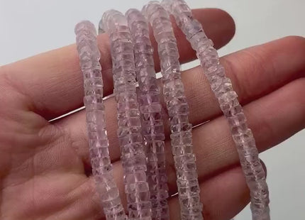 6mm 7mm All Natural Pink Amethyst Faceted Rondelle Heishi Beads 4 Inches #4652