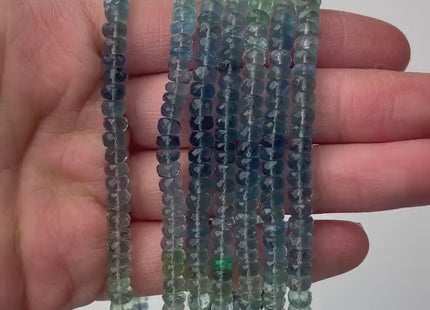 6 mm All Natural Shaded Fluorite Faceted Rondelle Heishi Beads Top Quality Gemstone Loose Beads 6.5 Inches #4667