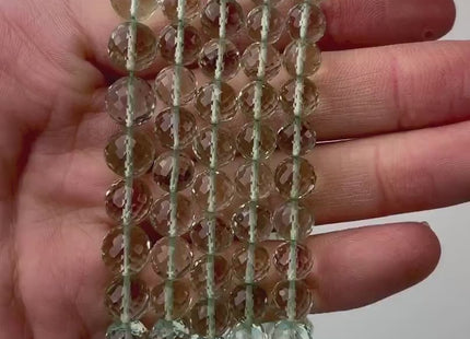 5 mm 6 mm 7 mm 8 mm 9 mm 10 mm All Natural Green Amethyst Faceted Round Beads Top Quality Gemstone Loose Beads 5 Inches #4671