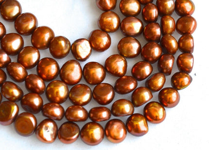 9-10 mm AAA Copper Freshwater Pearl Nugget Beads, Copper Cultered Pearl Beads, Genuine Natural Nugget Pearl, Copper Nugget #124