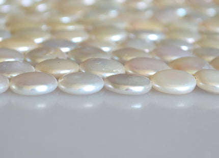 13mm AAAA Natural White Coin Freshwater Pearl Beads Genuine Cultured High Luster Top Quality Freshwater Coin Pearls #735