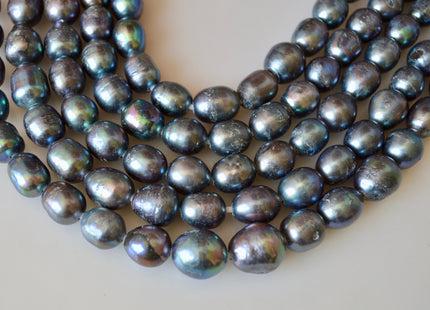 11-13 x 12-15 mm Large Hole Peacock Rice/Oval Genuine Freshwater Pearl Beads 2 mm Hole Cultured Peacock Rice Freshwater Pearl #520