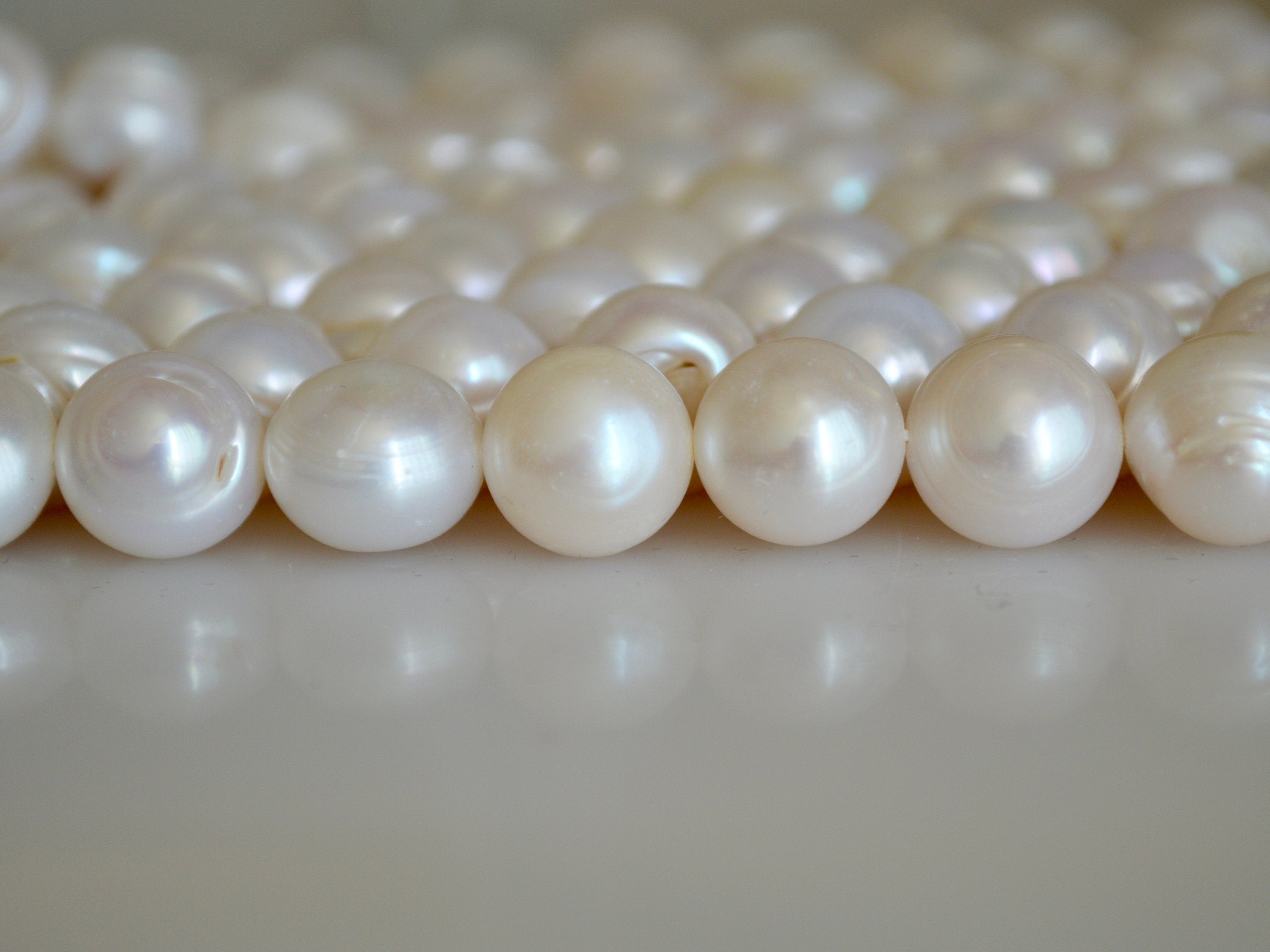 11-12 Mm Natural White Potato Ringed Freshwater Pearl Beads Genuine Natural  Pearl Beads Cultured Freshwater Pearls 38 Pieces P1472 