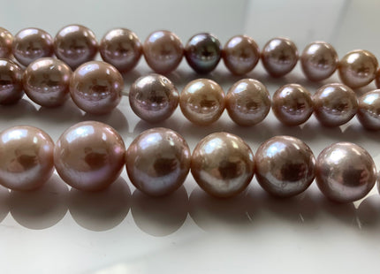 12-14 mm AAA Large Hole Half Strand Extra Shiny Natural Mauve Pink Freshwater Edison Pearl Bead 2.2 mm Hole #1220