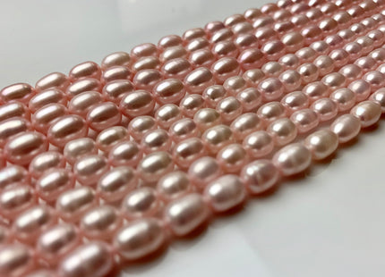 5x7 mm OR 6x8 mm OR 6x9 mm  Rice / Oval Freshwater Pearls Baby Pink Color Genuine Freshwater Pearls Beads Baby Pink Color #1181