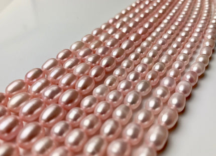 5x7 mm OR 6x8 mm OR 6x9 mm  Rice / Oval Freshwater Pearls Baby Pink Color Genuine Freshwater Pearls Beads Baby Pink Color #1181