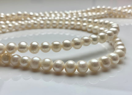 8 mm OR 9 mm Natural White Potato Freshwater Pearls Genuine Off Round Natural Pearl Beads High Luster White Cultured Freshwater Pearls #1440