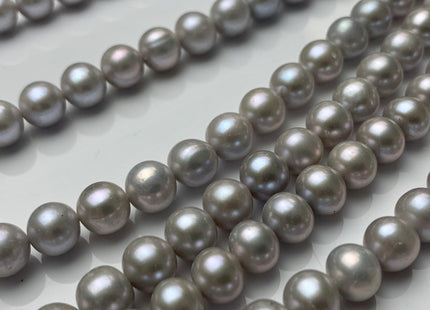 8-8.5 mm AAA Gray Semi-Round Freshwater Pearls Genuine Smooth And Round Pearl Beads High Luster Pinkish Gray Color Freshwater Pearls  #535