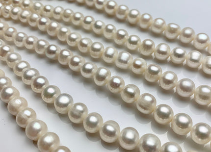 8 mm OR 9 mm Natural White Potato Freshwater Pearls Genuine Off Round Natural Pearl Beads High Luster White Cultured Freshwater Pearls #1440