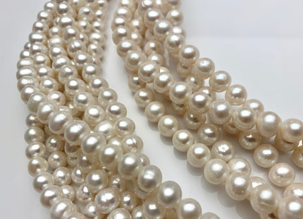 8 mm OR 9 mm Natural White Potato Freshwater Pearls Genuine Off Round Natural Pearl Beads High Luster White Cultured Freshwater Pearls #1440