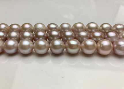 10.5-11 mm AA Natural Pink Color Semi Round Freshwater Pearl Beads Genuine Freshwater Round Pearls #1448