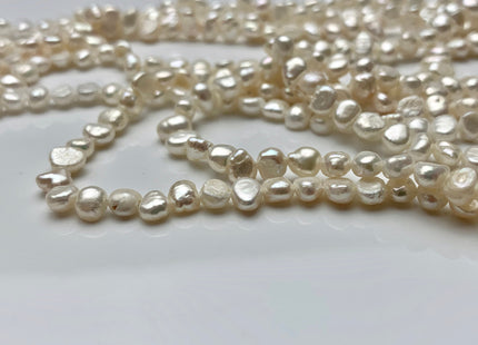 3.5-4 mm AAAA Natural White Potato Nugget Freshwater Pearl Beads Genuine Freshwater Pearls Tiny Nugget Pearls Cultured Seed Pearl Bead #1747