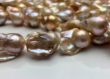 18x25 mm Natural Pink Freshwater Baroque Pearl Beads, Natural Pink Color Genuine Baroque Pearls B Grade #1260