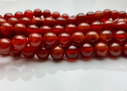 10 mm AAA Natural Smooth Round Carnelian Beads, July Birthstone Natural Carnelian Beads (481-CRN10)