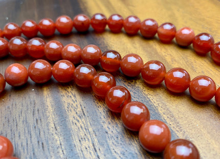 10 mm AAA Natural Smooth Round Carnelian Beads, July Birthstone Natural Carnelian Beads (481-CRN10)